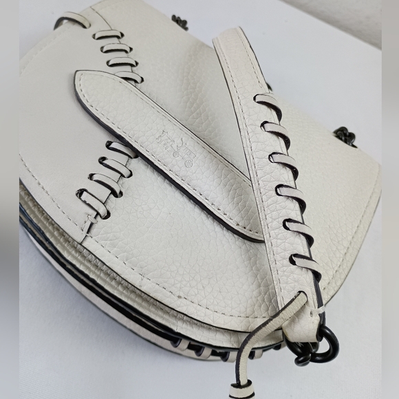 Coach Rip n Repair Shadow Crossbody 36976 Parchment Leather, Black Copper in EUC - Picture 8 of 12